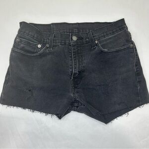 Levi’s Women’s Jean Shorts. Frayed Cut off 511 size 32 black wash.